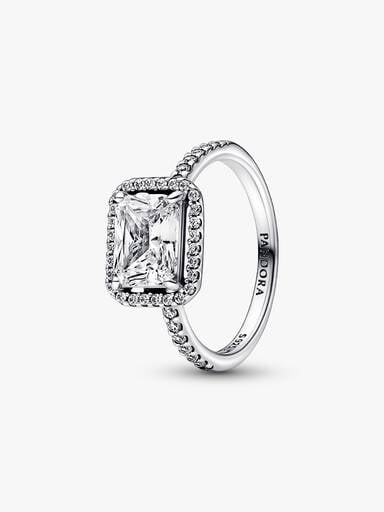 Bague Halo Scintillant Rectangulaire