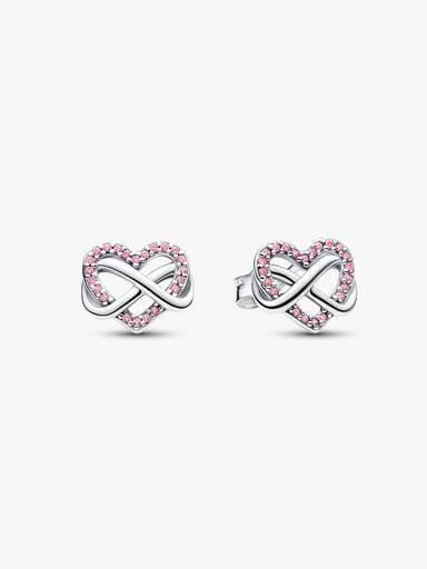 Clous d'Oreilles Cœur de l’Infini Roses Scintillants