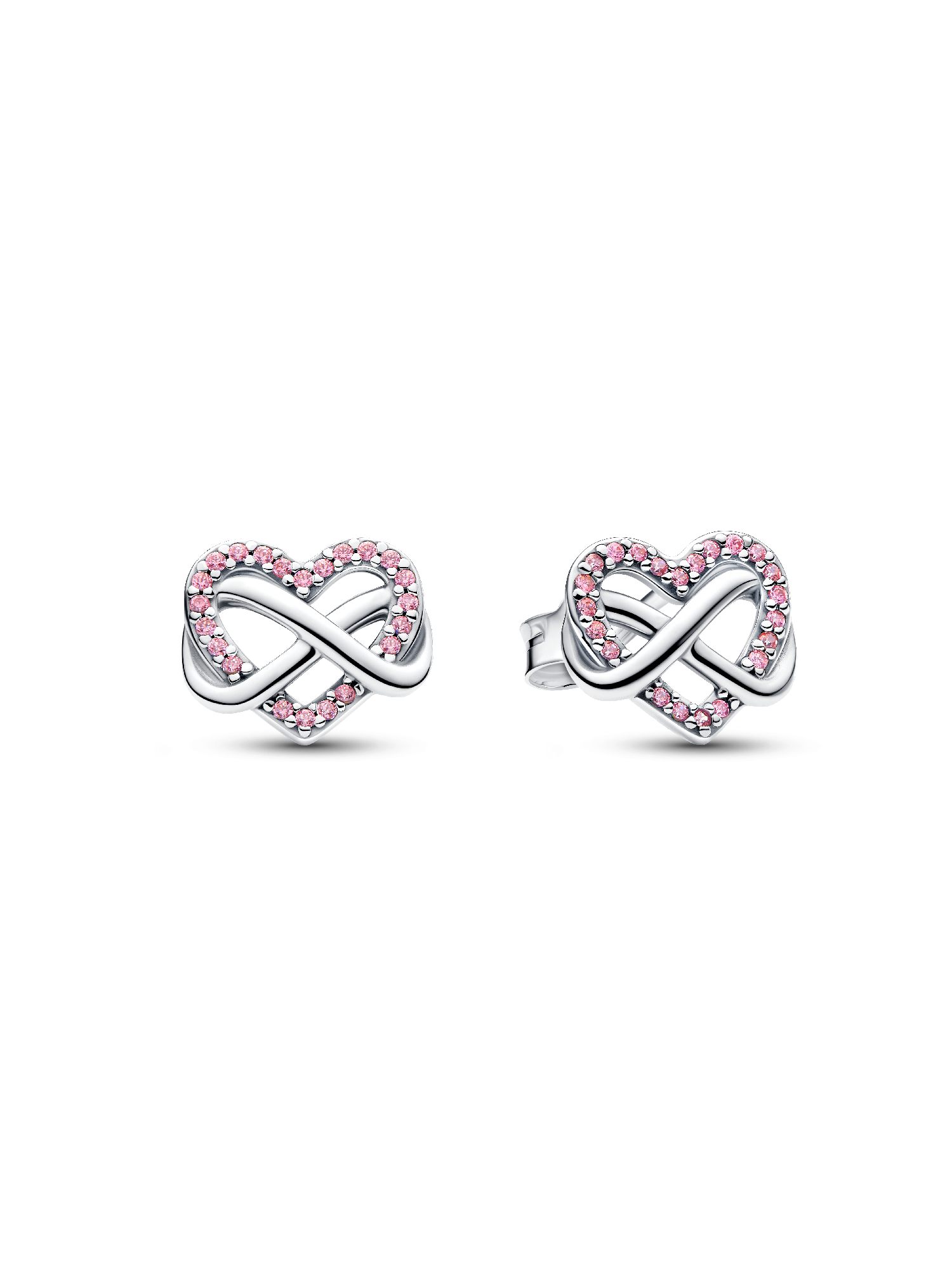 Clous d'Oreilles Cœur de l’Infini Roses Scintillants