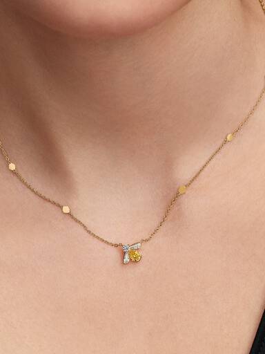 Collier avec Pendentif Abeille Doré