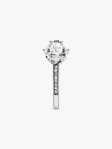 Bague Solitaire Couronne Scintillante Incolore