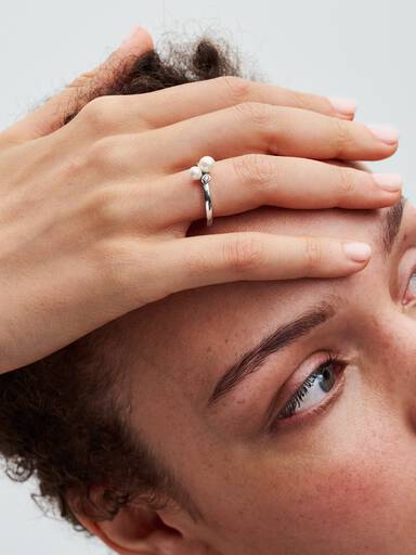 Bague Perles de Culture d'Eau Douce Traitées Duo