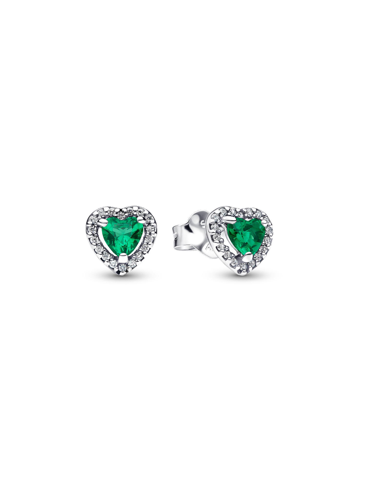 Clous d'Oreilles Cœurs Surélevés Verts