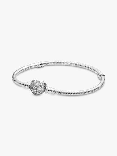 Bracelet Maille Serpent & Cœur Scintillant