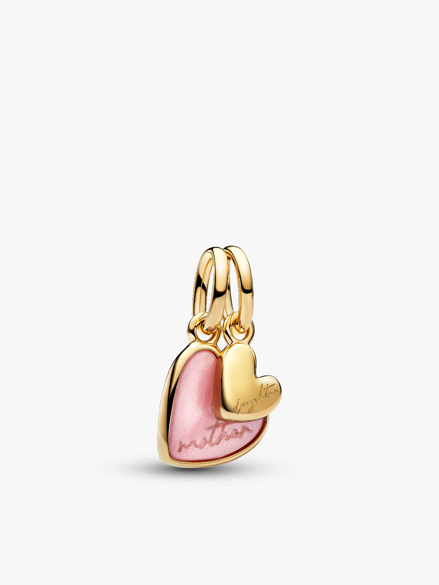 Charm Pendant Séparable Mère et Fille Rose Doré