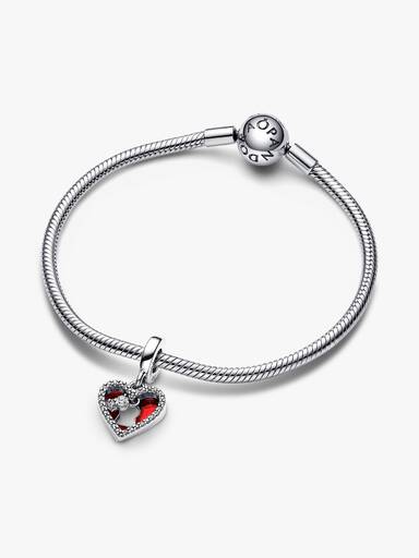 Double Charm Pendant Cœur Rouge & Serrure