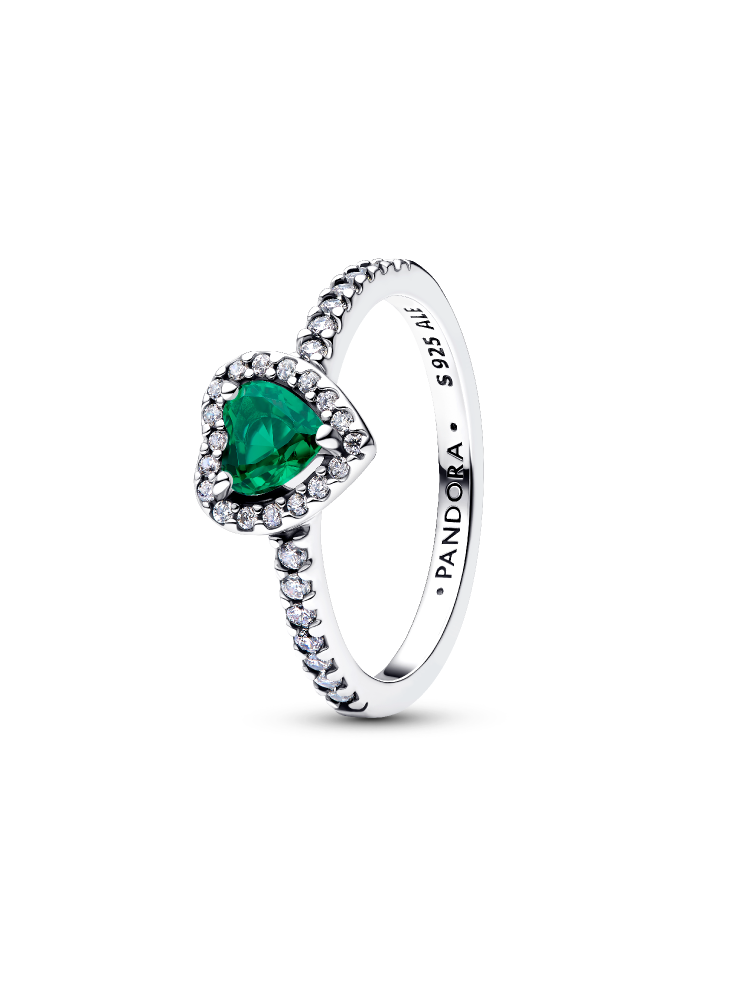 Bague Cœur Vert Royal Surélevé