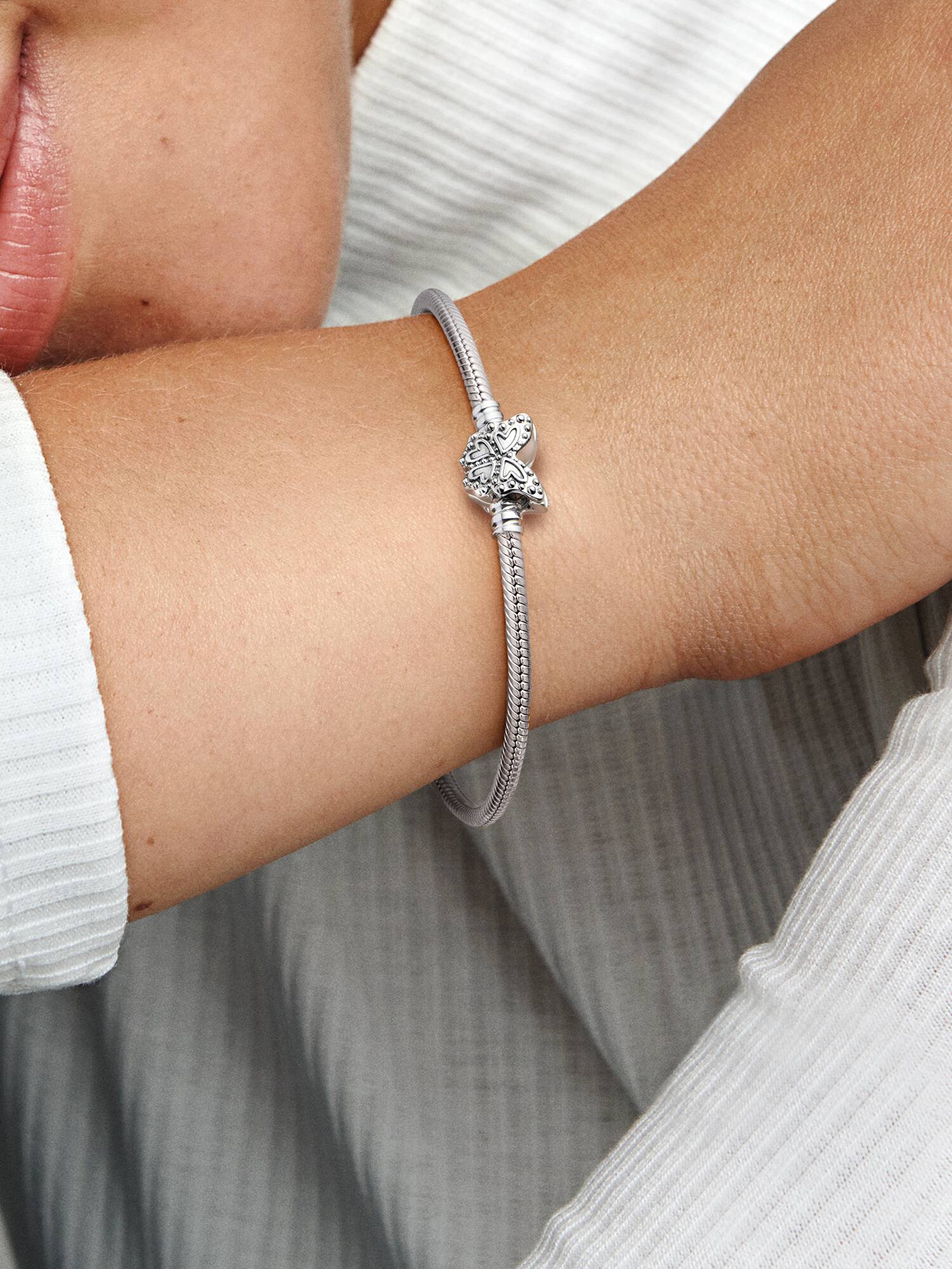 Bracelet Maille Serpent Fermoir Papillon