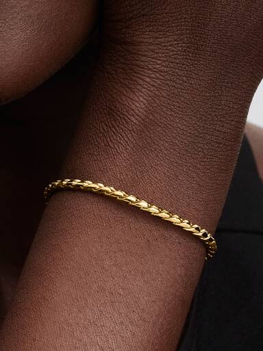 Bracelet Maille Chevron Fermoir Rond Doré