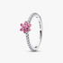Bague Fleur Rose Scintillante Bague Fleur Rose Scintillante