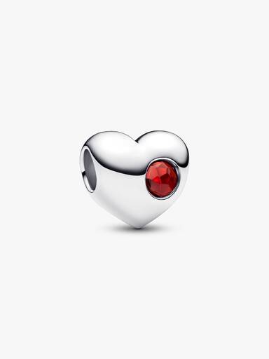 Charm Cœur Pierre Rouge Gravable