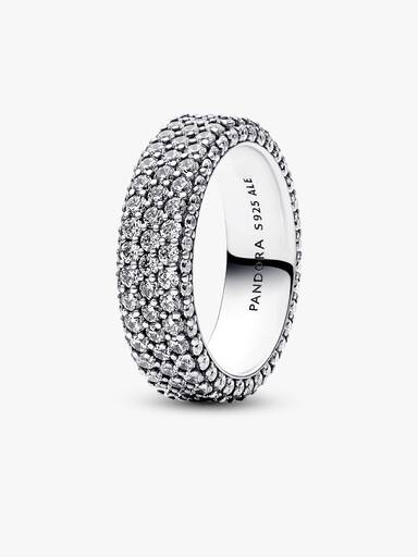 Bague Triple Rang Pavée Gravable