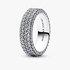 Bague Triple Rang Pavée Gravable Bague Triple Rang Pavée Gravable