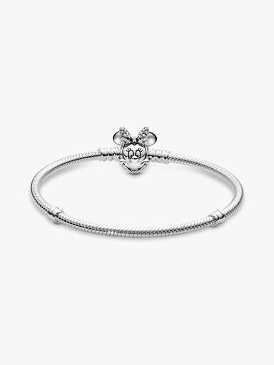 Bracelet Maille Serpent Fermoir Disney Pandora Moments Pavé Minnie