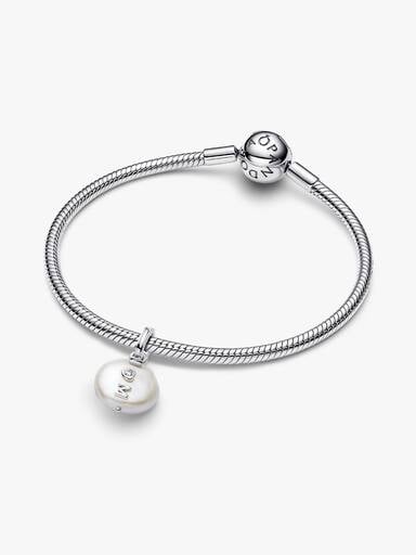 Charm Pendant Mum Perle de Culture d'Eau Douce Traitée Baroque