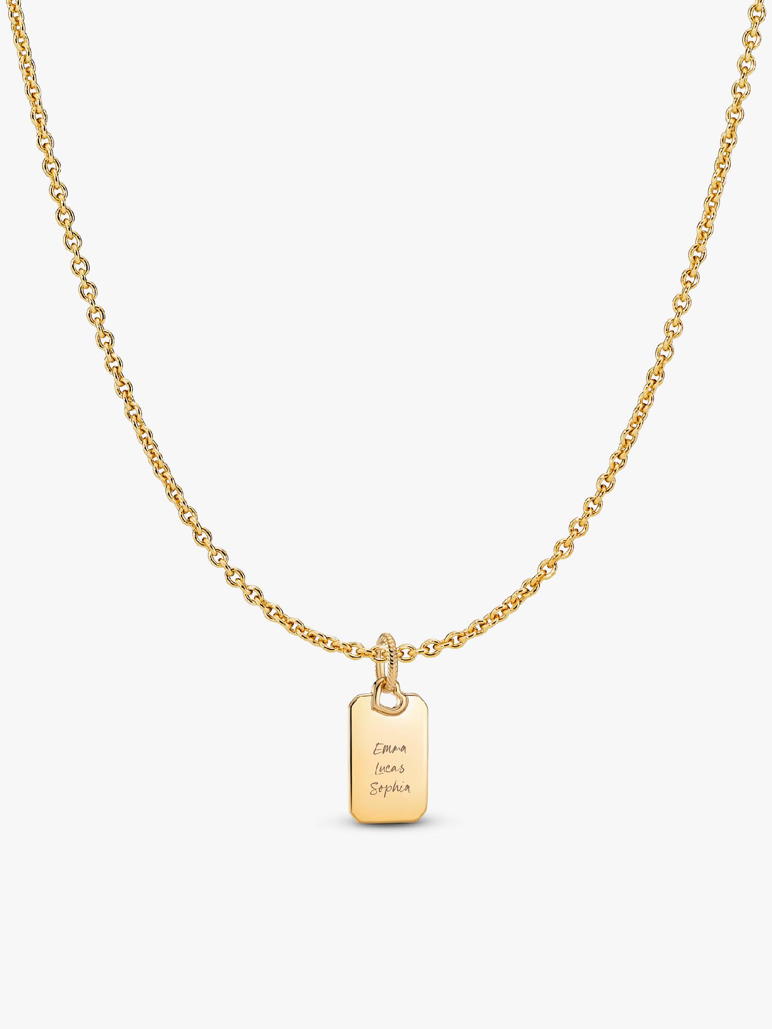 Collier Composé Doré à l'Or Pendentif Rectangulaire Gravable