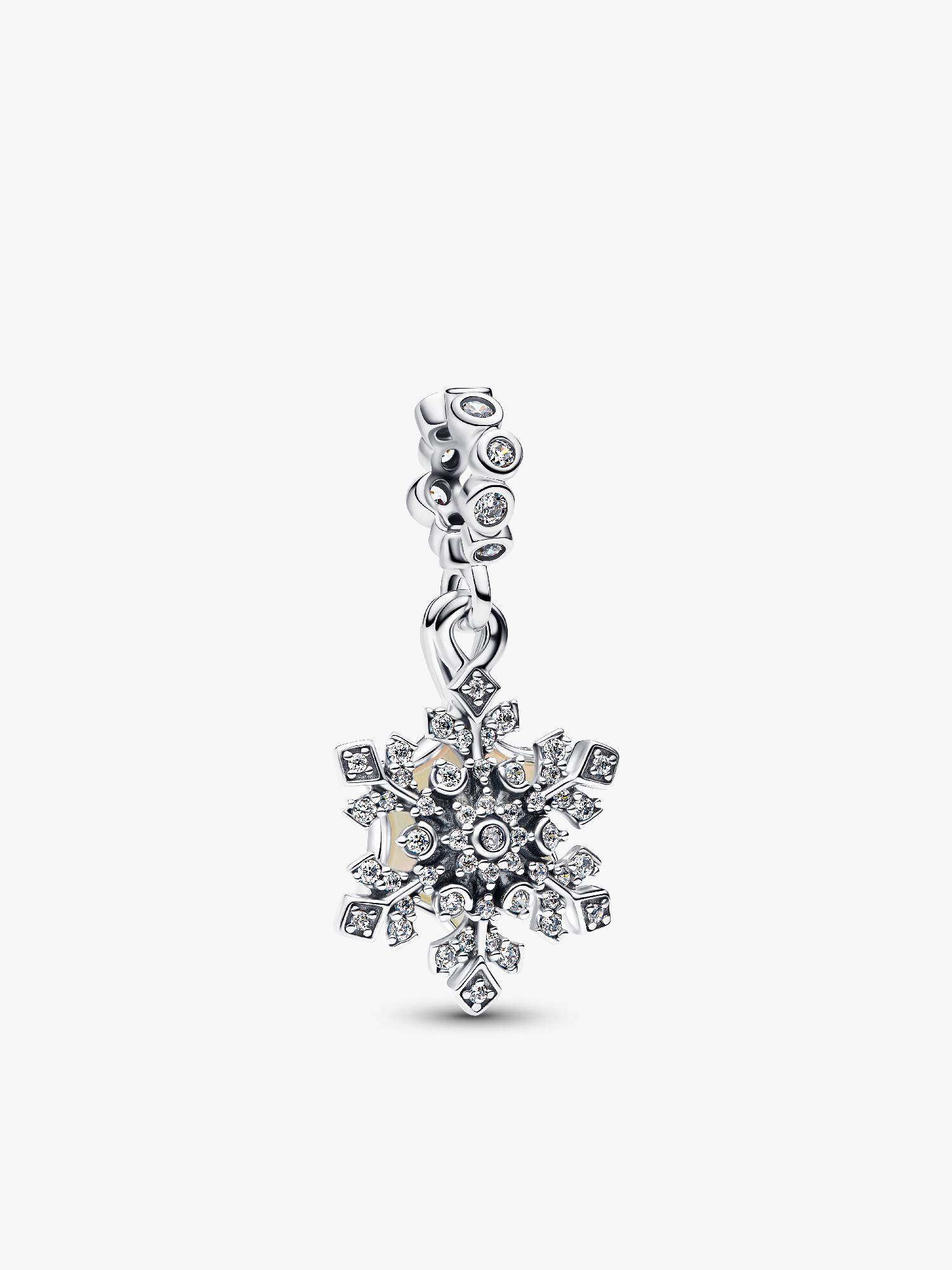 Charm Pendant Double Flocon de Neige Opalescent