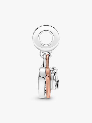 Charm Pendant Double Cadenas Cœur