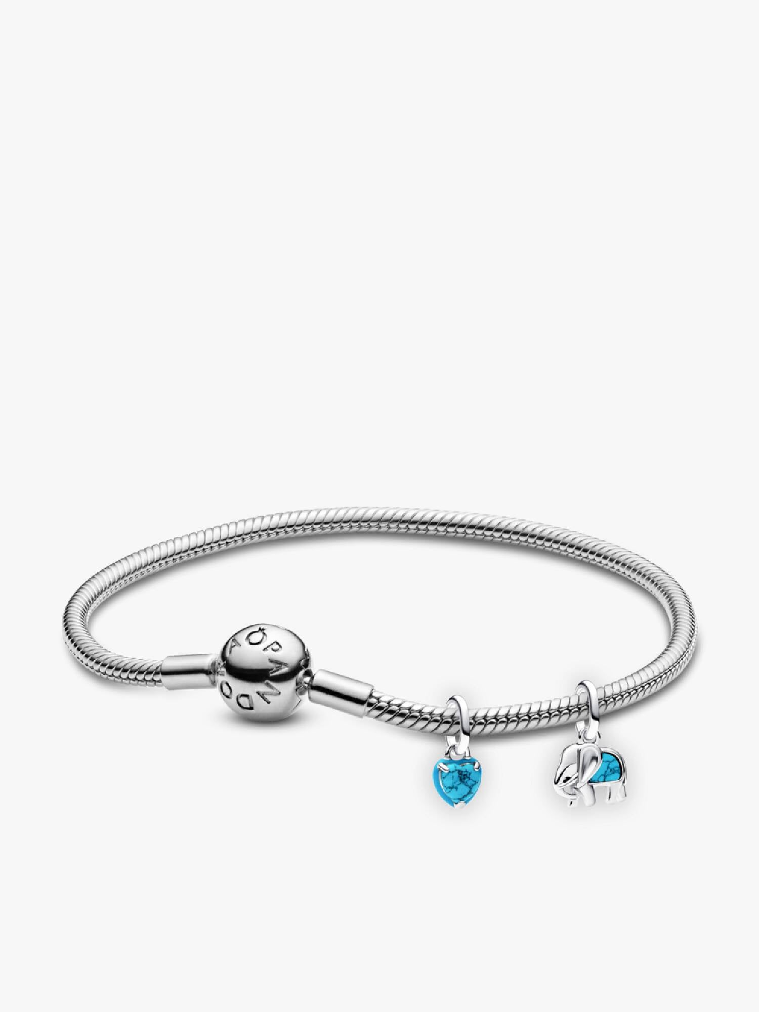 Bracelet Composé Mini Éléphant & Cœur Turquoise