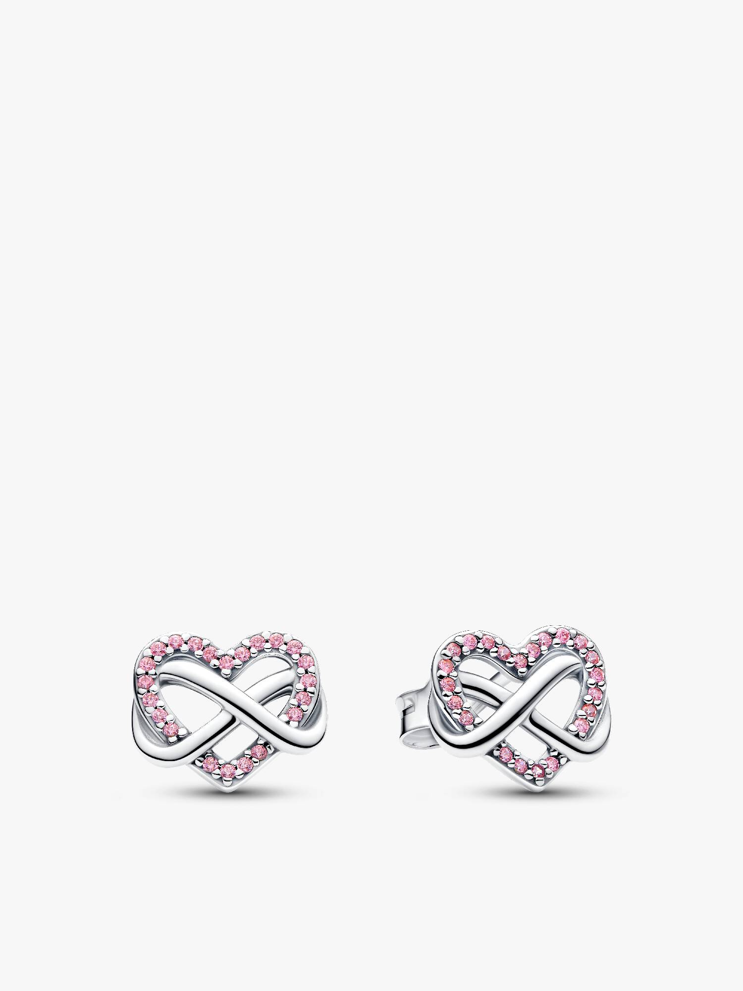 Clous d'Oreilles Cœur de l’Infini Roses Scintillants