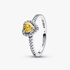 Bague Cœur Surélevé Jaune Scintillant Bague Cœur Surélevé Jaune Scintillant