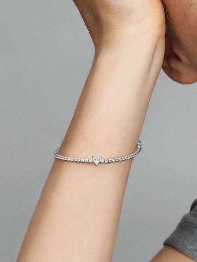 Bracelet Rivière Cœur Scintillant