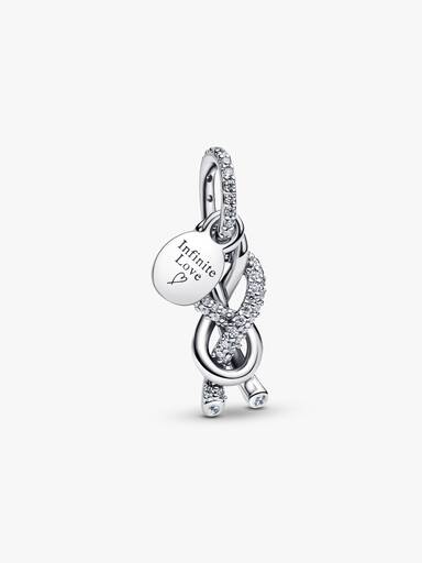 Charm Pendant Nœud de l'Infini Pavé