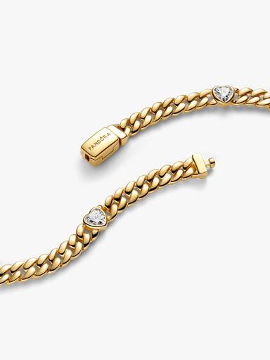 Bracelet Maille Cubaine Cœur Doré