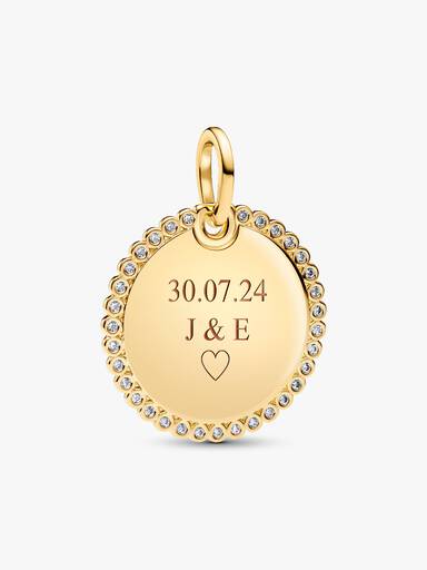 Médaillon Rond Gravable Doré