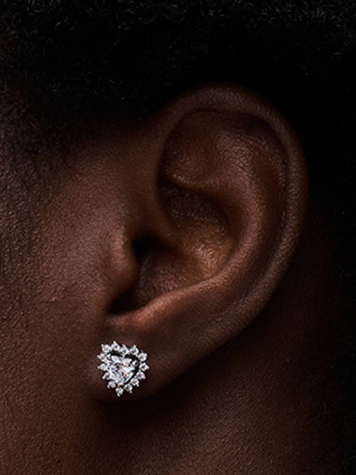 Clous d'Oreilles Cœur Halo Scintillant