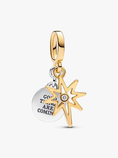Charm Pendant Étoile Polaire Gravable Diamant de Synthèse