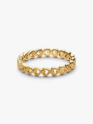 Bague Couronne de Cœurs Dorée