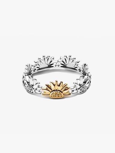 Anneau Demi-Éternité Tournesols Bimatière