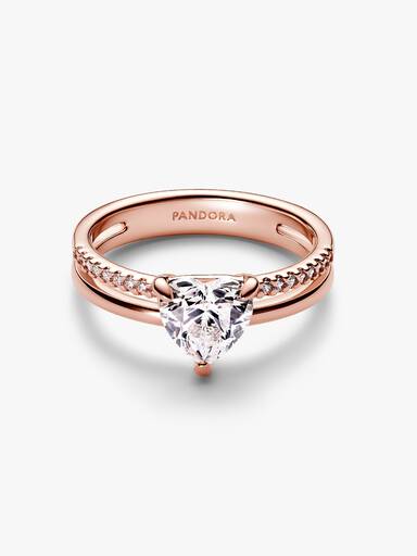Bague Cœur Anneau Double