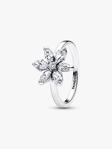Bague Cocktail Fleur Herbier Scintillant