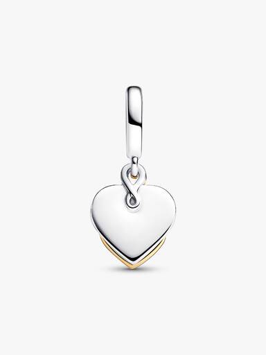 Charm Pendant Double Mum (Maman) Gravable Diamant de Synthèse