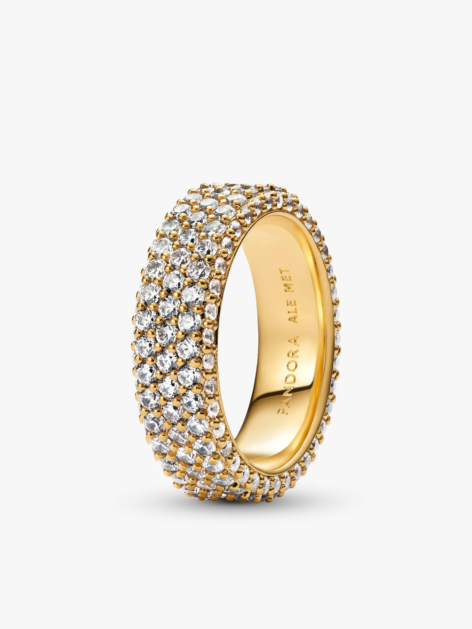 Bague Triple Rang Pavée Gravable