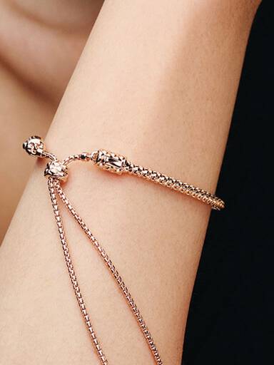 Bracelet Coulissant Chaîne Cloutée