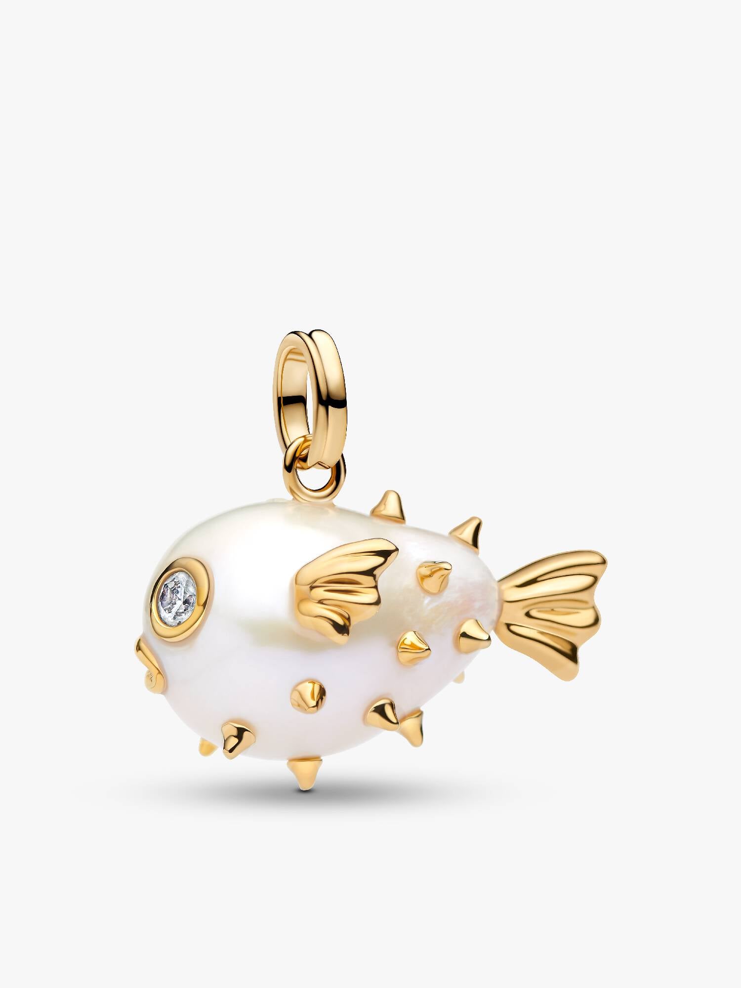 Pendentif Poisson-Globe XL en Perle de Culture d'Eau Douce Traitée