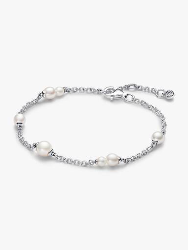 Bracelet Chaîne Station Perle de Culture d'Eau Douce Traitée