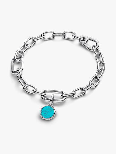 Mini Charm Médaillon Gravable Turquoise