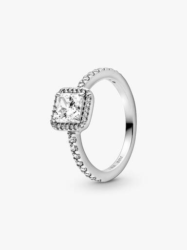 Bague Halo Scintillant Carré