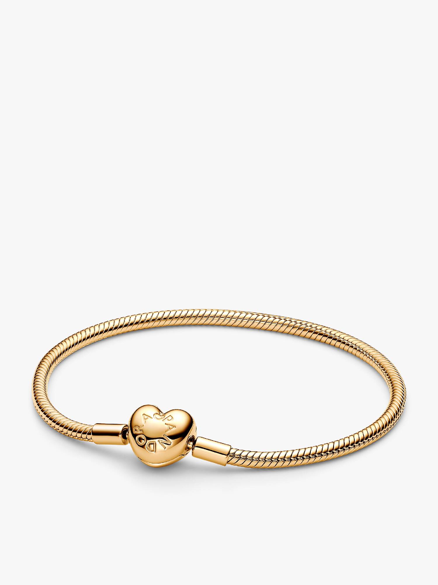 Bracelet Maille Serpent Fermoir Cœur Pandora Moments