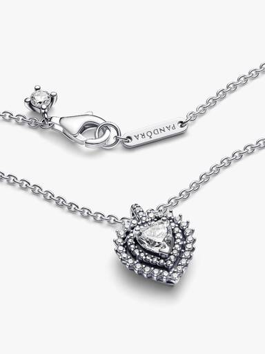 Collier à Pendentif Halo Cœur Scintillant