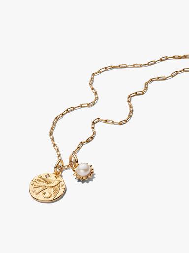 Collier Composé Médaillon Soleil & Hirondelle