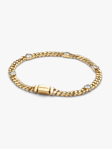 Bracelet Maille Cubaine Cœur Doré