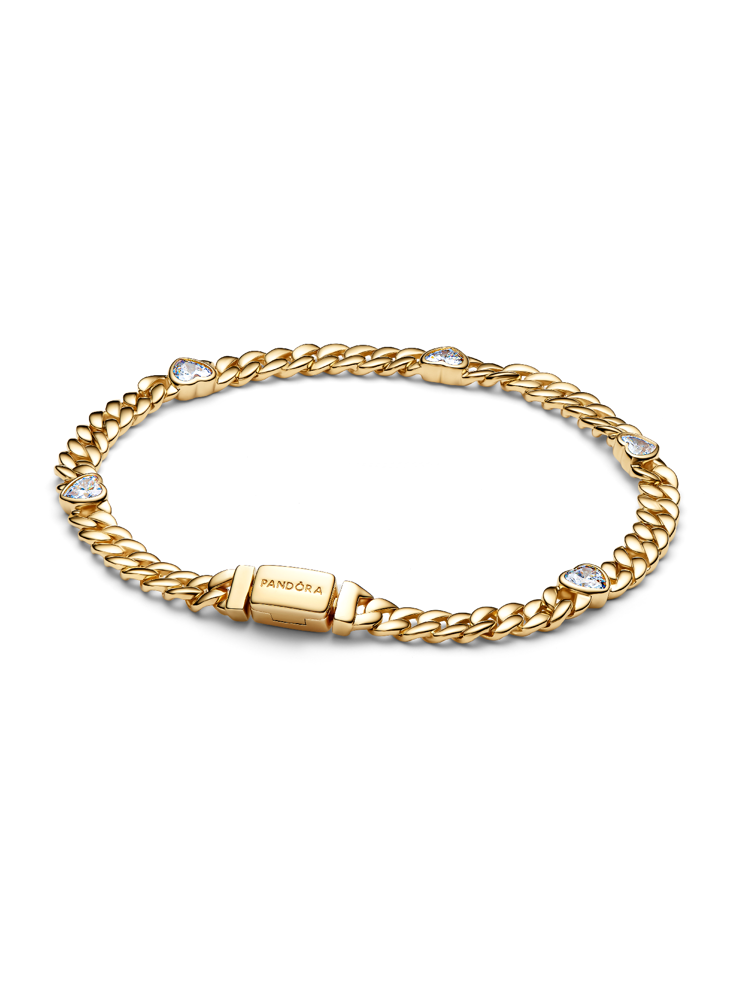 Bracelet Maille Cubaine Cœur Doré