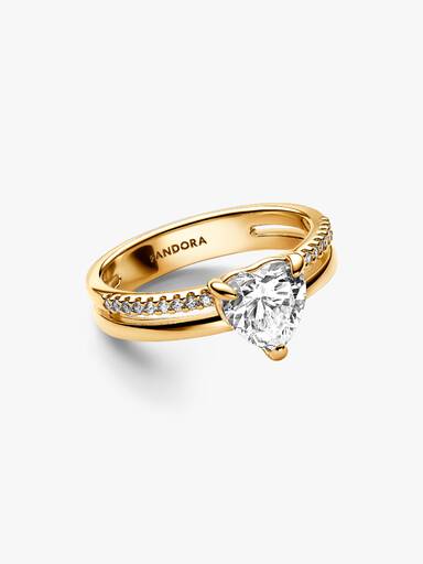 Bague Cœur Anneau Double