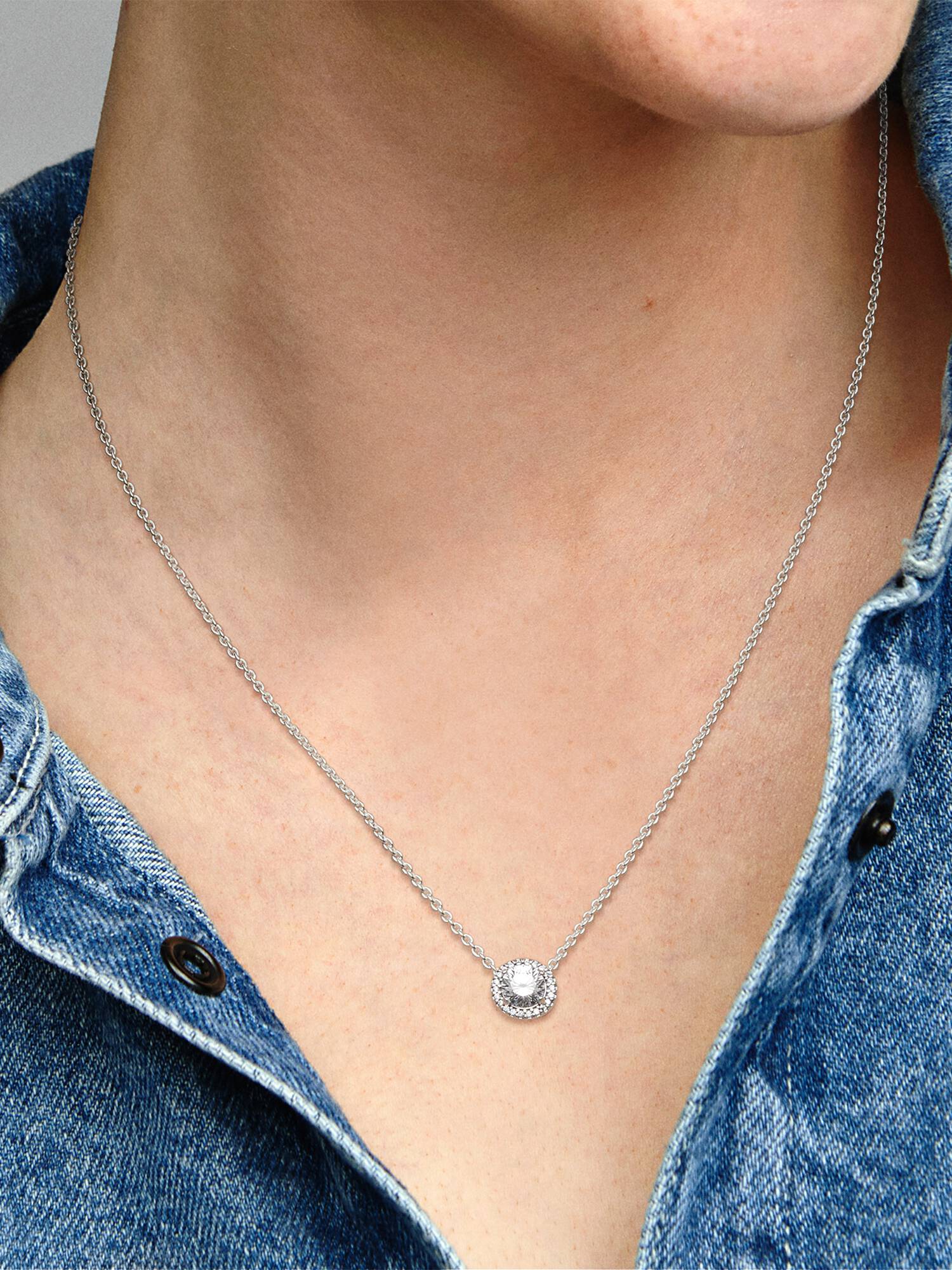 Collier Halo Scintillant Rond