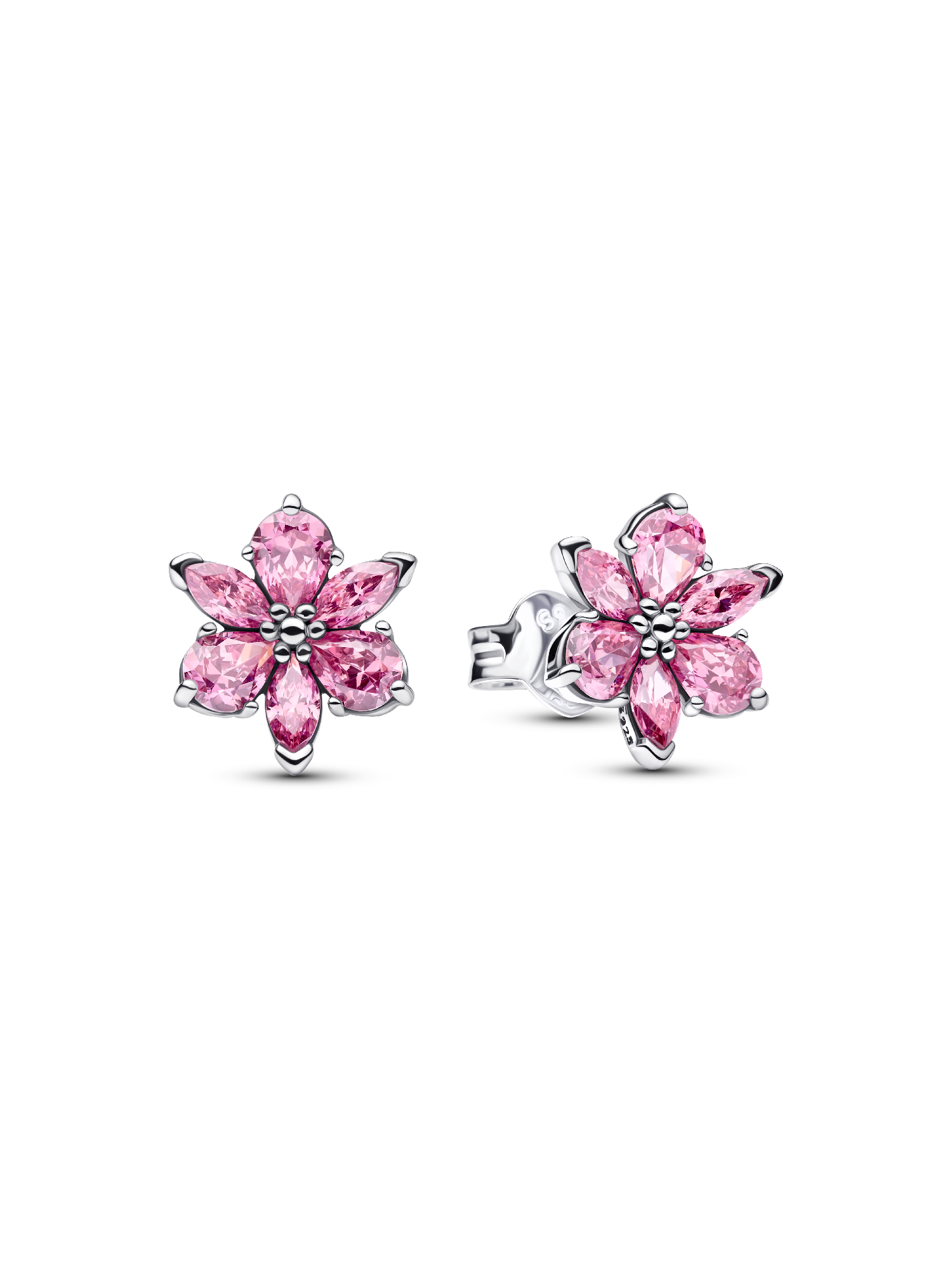 Clous d’Oreilles Fleur Rose Herbier Scintillant